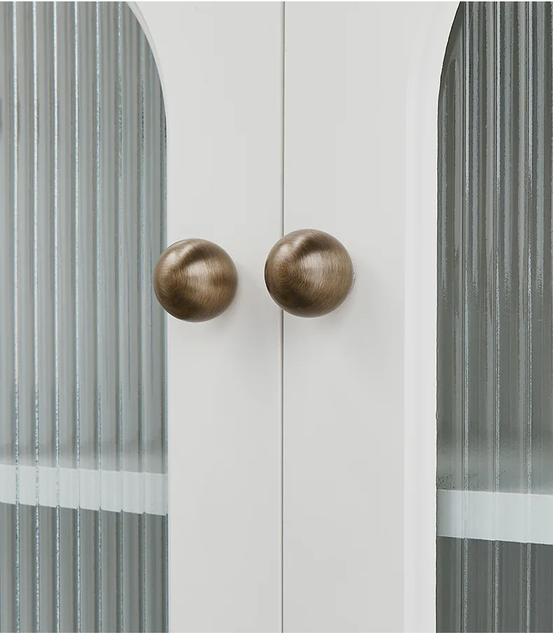 Massiver Messing-Schrankgriff, antiker Bronze-Kleiderschrankgriff, Einloch-Schubladenknopf, kugelförmiger Griff, Küchenschrank-Möbelgriff – Detail 10