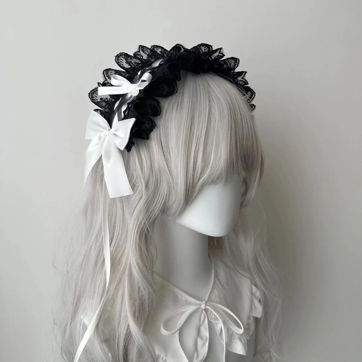 Sweet Harajuku Bowknot Maid Headdress Ruffled Lace Headpiece Headband Women Girls Lolita Accessories