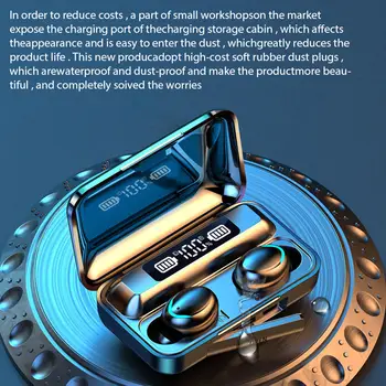 NOVINKA F9 Upgrade TWS Bluetooth sluchátka Bezdrátová sluchátka 9D Stereo Sportovní Voděodolná Sluchátka S Mikrofonem 10 nejlepší prodej Výměna displeje OPPO F9 - №7