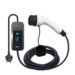 Waterproof  7Kw Dc Ev Charger Type 2 To Type 2 Ev Charging Cable Eu  Head With Standard Uk Plug