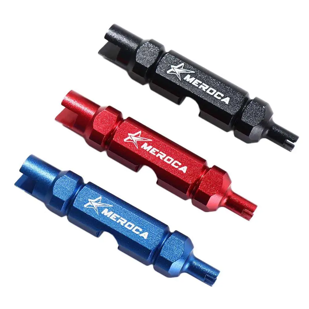 3 in 1 Schrader Valve Tool Disassembly Prismatic Shape Valve Core Wrench No Slipping CNC Turning Air Nozzle Wrench Presta Valves