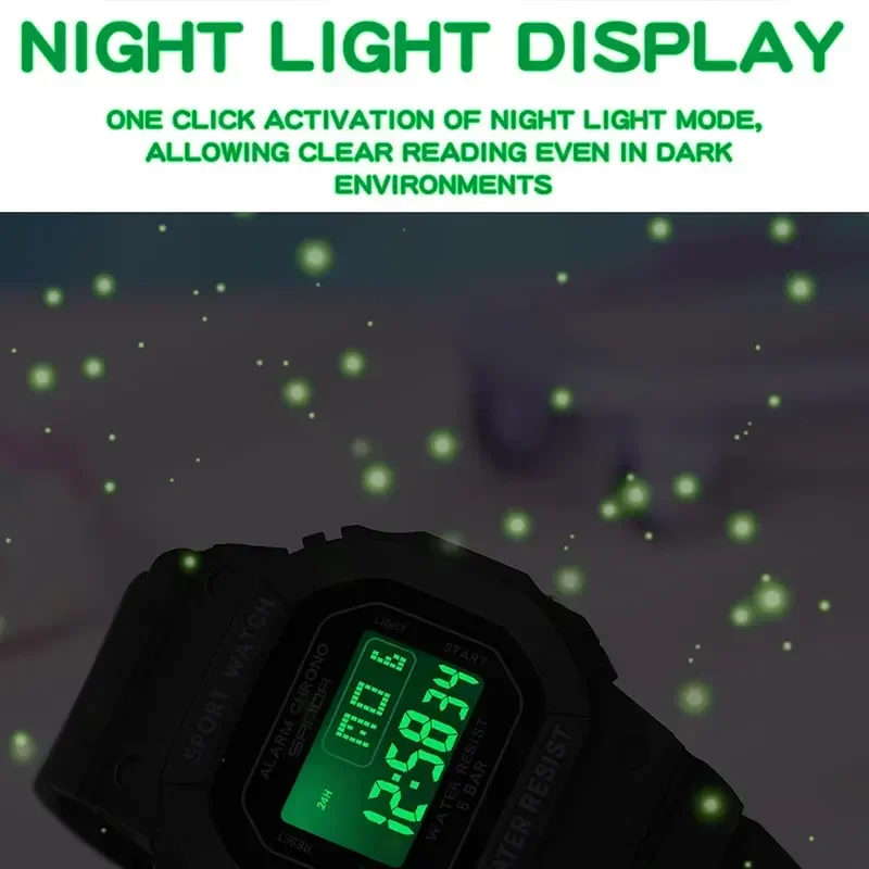 Reloj electrónico SANDA 393 estilo G para mujer, Reloj de pulsera Digital LED deportivo resistente al agua de lujo a prueba de golpes para mujer, Reloj despertador