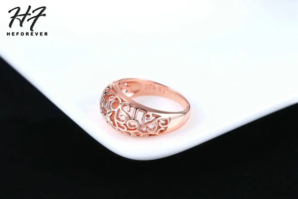 Hochwertiger Blumenring mit Rosenausstanzung in Rosé- und Silberfarbe, Modeschmuck, alle Größen, Bestseller R281, Weihnachtsgeschenk – Detail 4