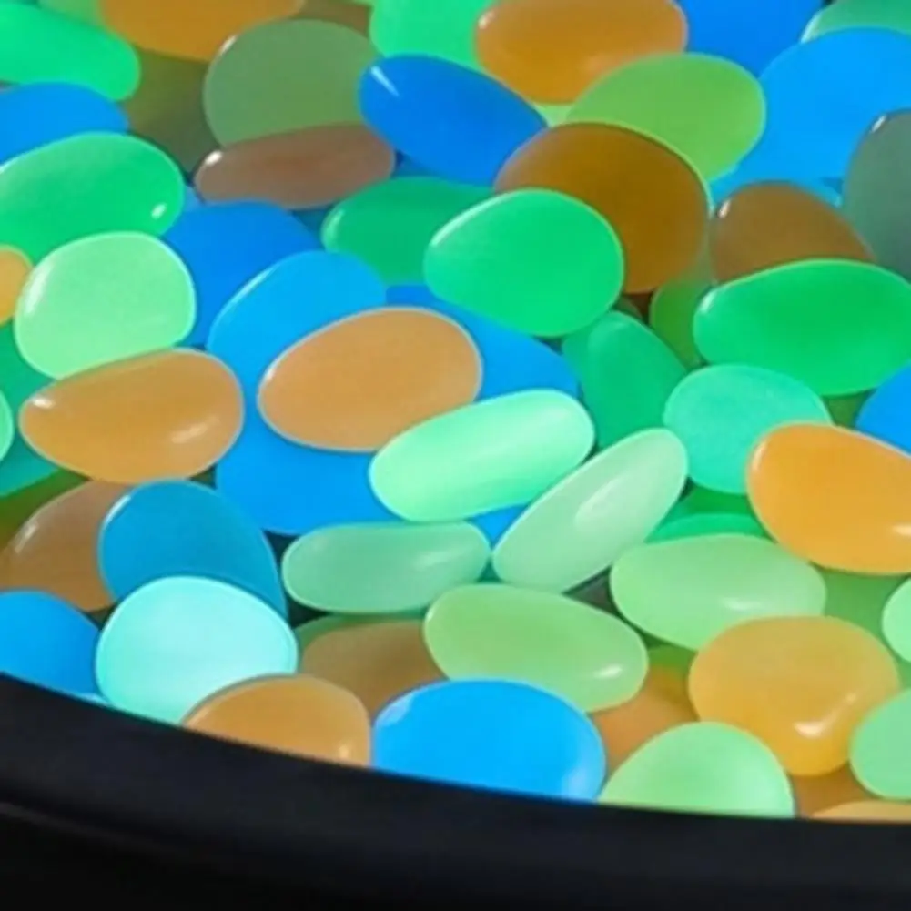 Decorative Glowing Aquarium Stones Aquarium Glow Pebbles Resin Glow-in-the-dark Pebbles Garden Stones Decorative Aquarium Rocks