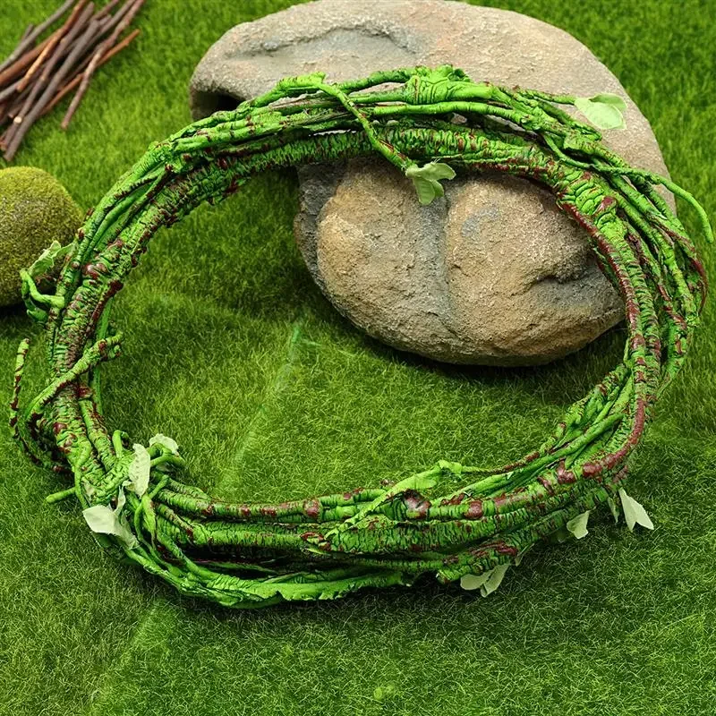 1 Pc Reptile Vine Small Animals Habitat Forest Bend Branch For Lizard Landscape Simulation Plant Rattan Pet Box Decor