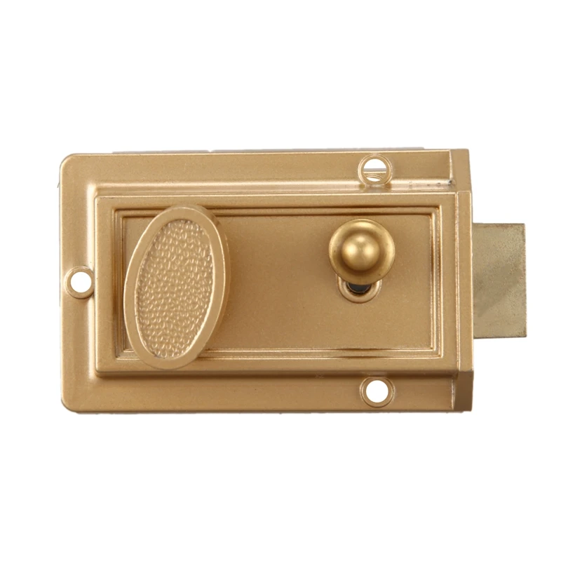 Zinc Cylinder Deadbolt Latch Lock for Night Gate Door Entrance,Gold Finish