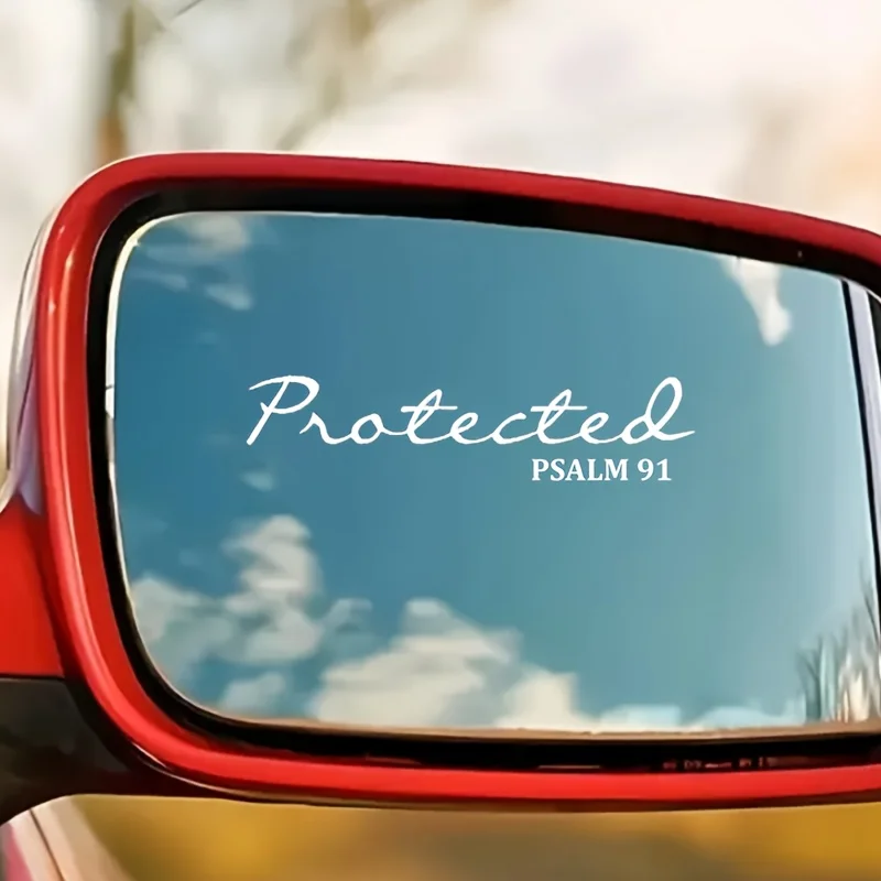 

2PCS/SET "Protected" Psalm 91 Faith - Based Sticker, Suitable for Adorning Laptop Skins, Water Bottles, Car Windows