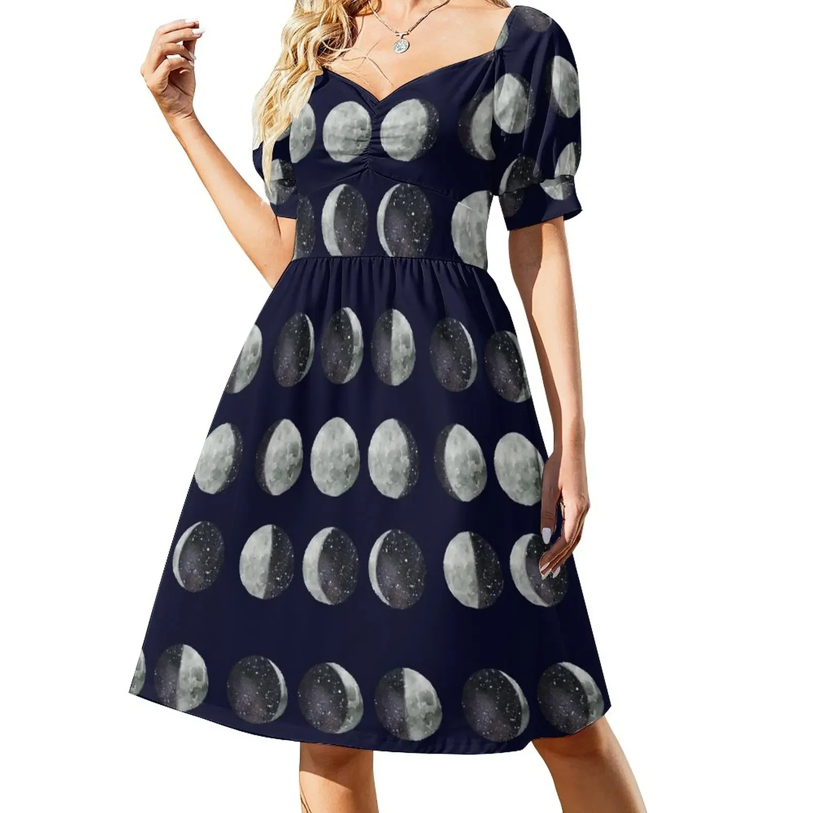 

Moon Phases - Moon shirt - Moon dress - sticker- Watercolor & Ink Short-Sleeved Dress Summer skirt