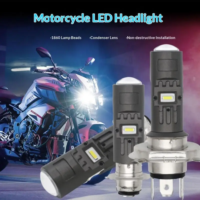 [MS]1Pcs CSP Moto LED H4 BA20D P15D Motorcycle Headlight Bulb Super Bright 1450LM Motos Accessories High Lo Beam Fog Light 12V