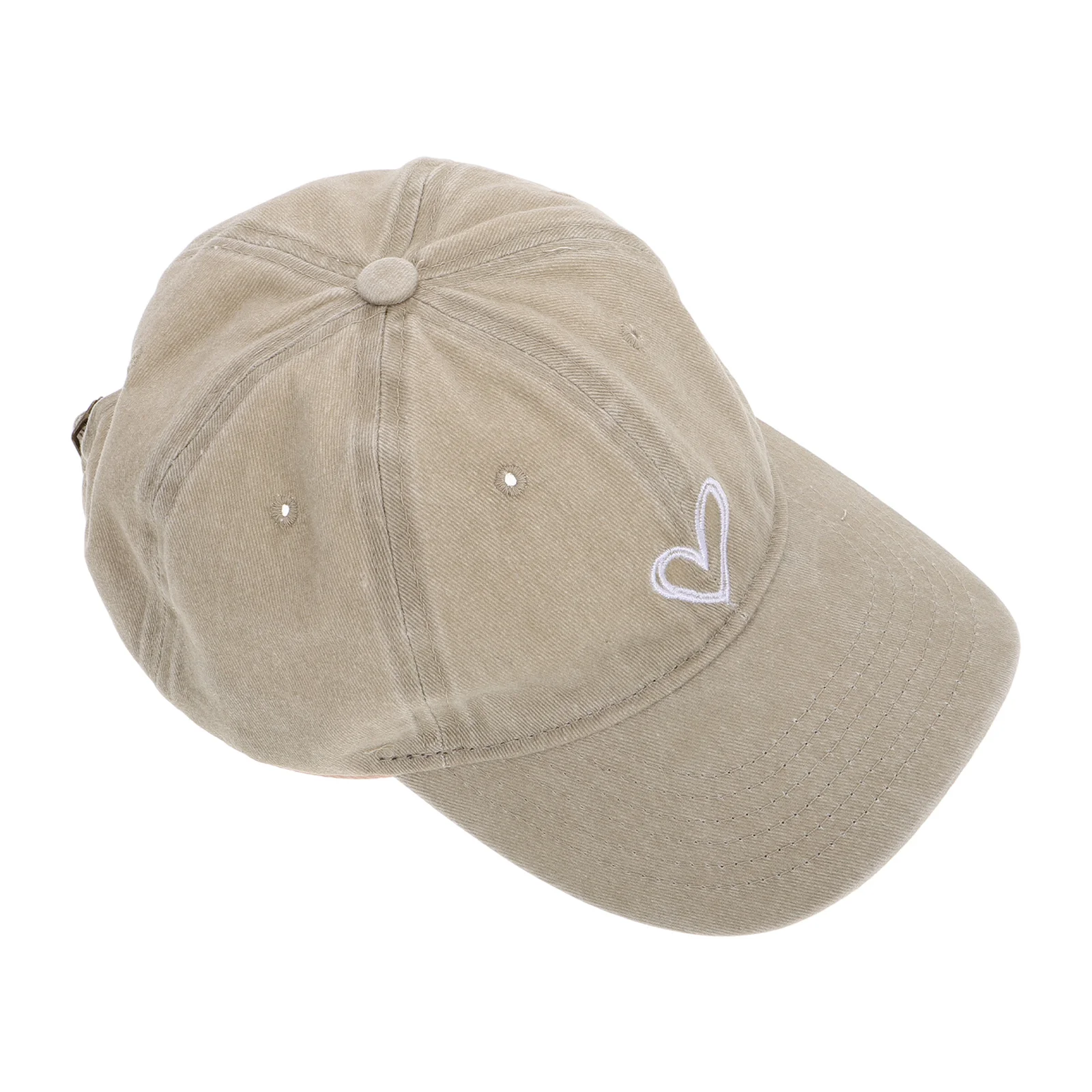 قبعة بيسبول عصرية كلاسيكية للنساء من القطن المغسول للحماية من الشمس مع قبعة كلاسيكية مطبوعة على شكل قلب للسفر والاستخدام اليومي