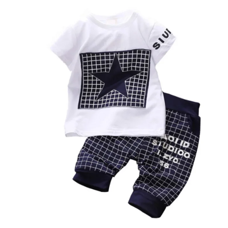 

Baby Boys Clothes Summer Kids Sets T-Shirt+Pants Suit Clothing Star Printed Clothes Newborn Sport Suits Toddler Girls Outfits