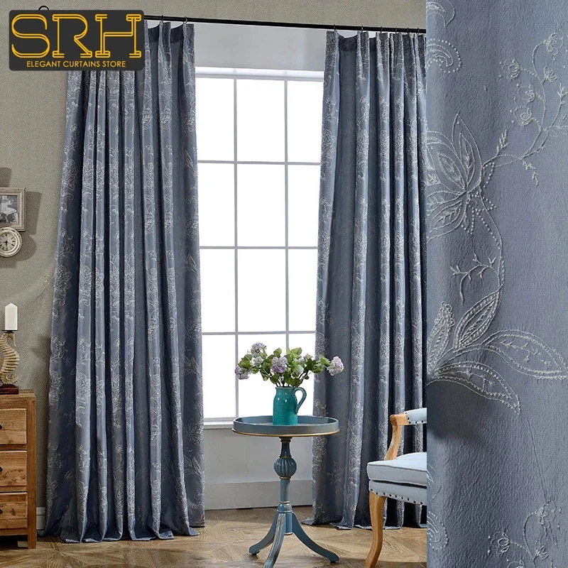 

Light Luxury Retro High-precision Jacquard Curtain Fabric New Chinese Style Living Room and Bedroom Window Blackout Decor Custom