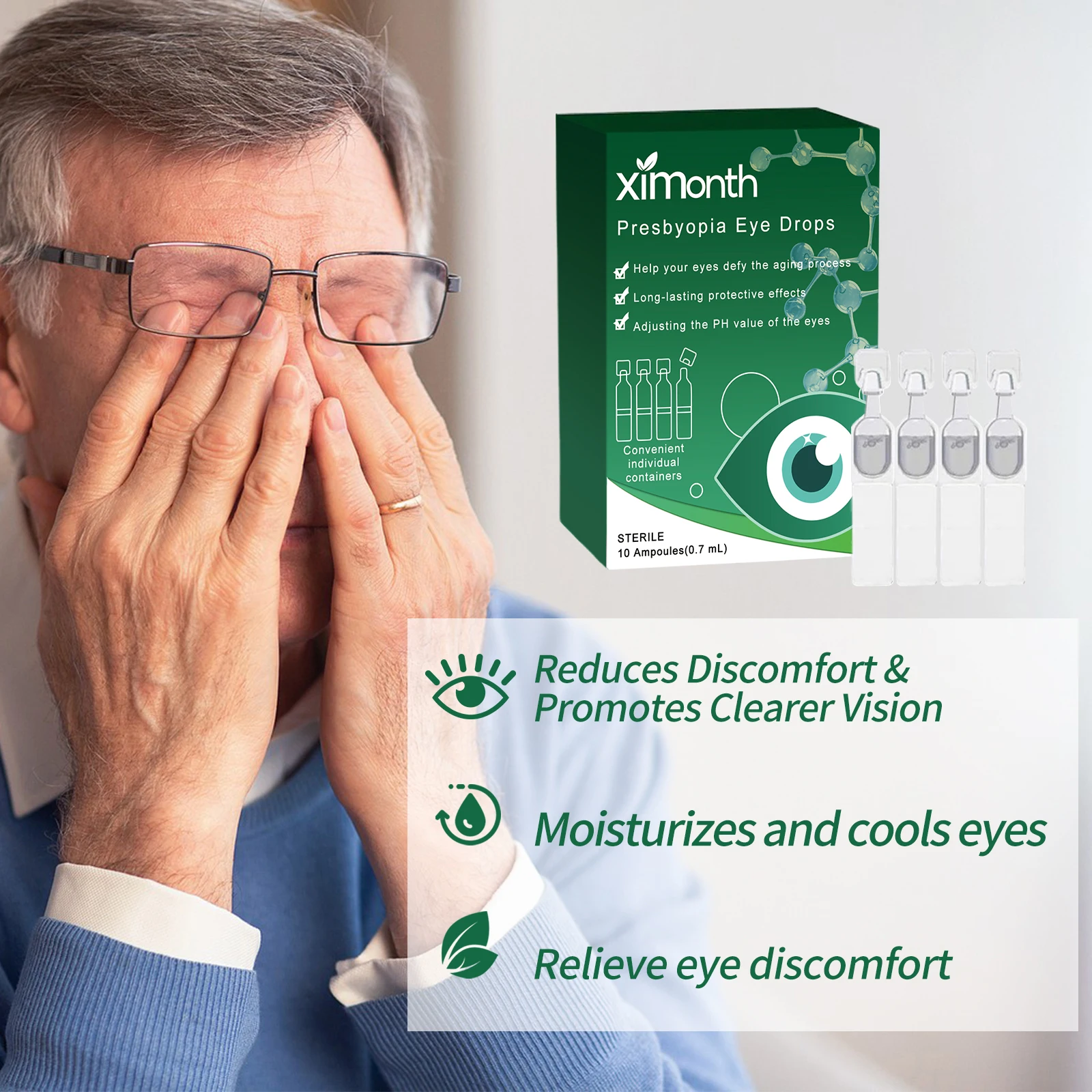 مكافحة جافة قطرات العين ترطيب مقل العيون تقليل التعب العين الاحمرار تعزيز البصر طول النظر الشيخوخي سناثر الجلوكوما علاج قطرات #5