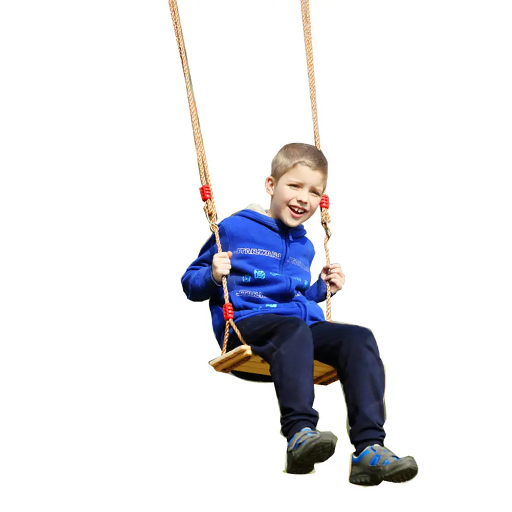 

1pc Wooden Seat for Kids Adults Outdoor Thickened Premium Wood Backyard Playground Tree Hanging Friction Rope Adjustable