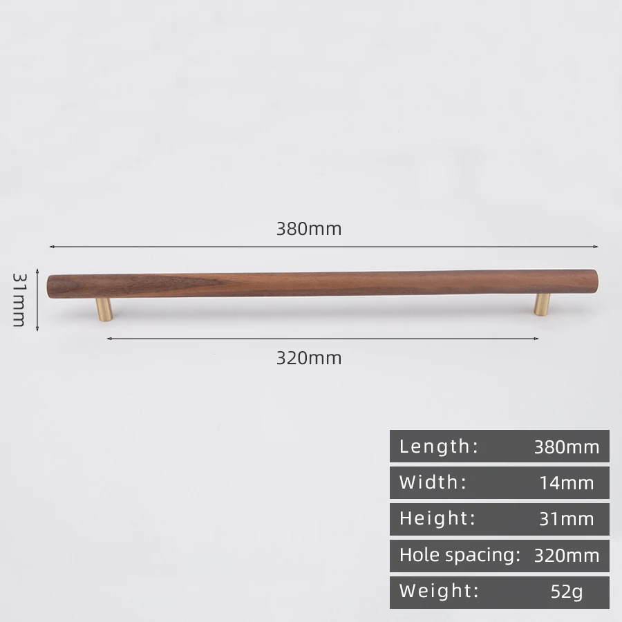 KEDLO Japanse stijl massief houten kinderkamer houten+messing greep houten stijl moderne minimalistische walnoot houten ladegreep