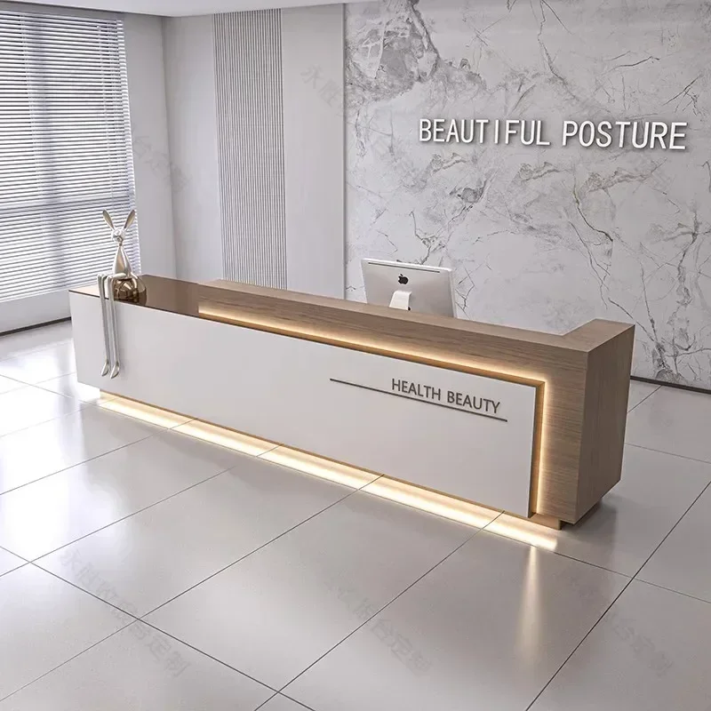 Beauty Salon Reception Desk Tables Institute Convenience Store Front Table Counter Receptionist Checkout Customer Center Storage