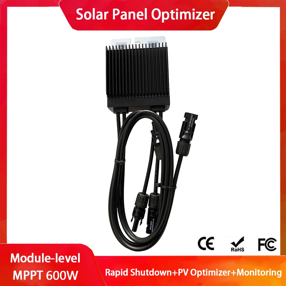 PV Power Optimizer 600W 70V 15A Input IP68 Real-time Solar Panel Monitoring Voltage-Limiting Anti-Hotspot Solar Optimizer