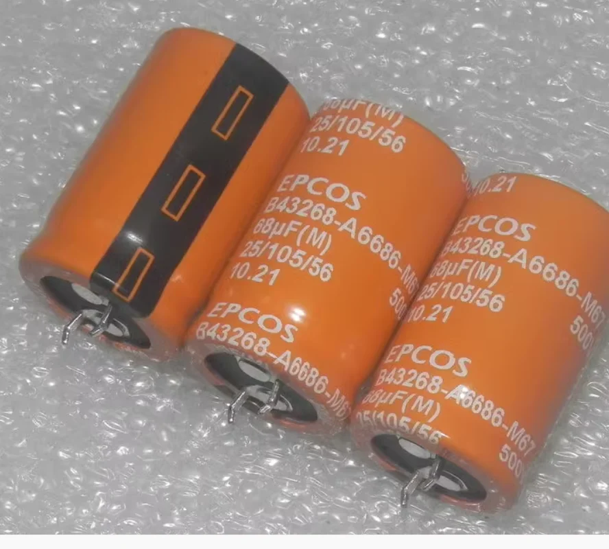

1PCS/LOT EPCOS Orange 500v 68uf High end aluminum electrolytic capacitor B43268A6686M067 Brand new