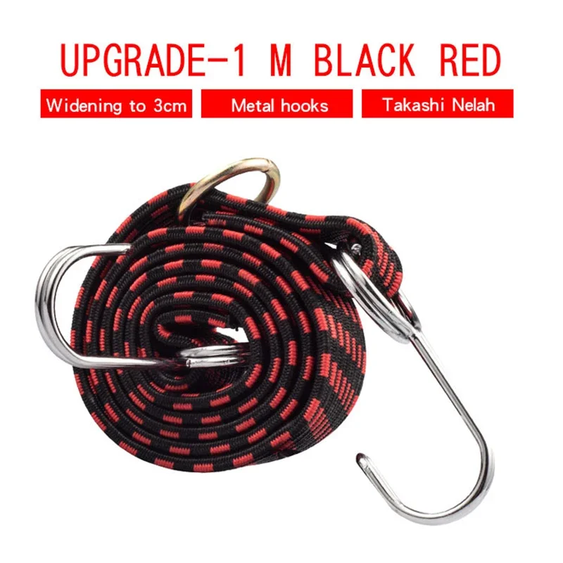 1pc MTB Mountain Bike Motorcycle Cycling Luggage Stacking Binding Rope Elastic Cord Strap Fixed Band Hook Bicycle Accessories