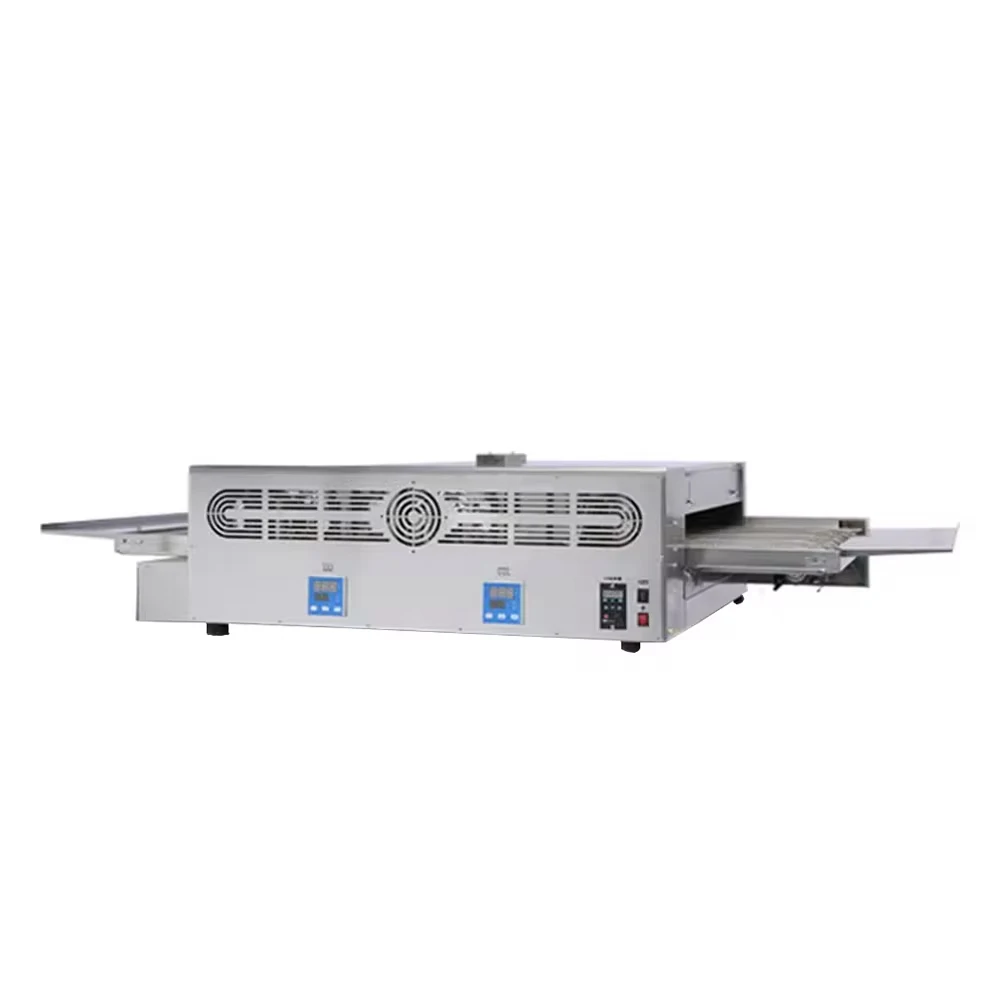 Cocina comercial de gas, transportador de 32 pulgadas, horno para pizza, acero inoxidable, horno para pizza de sobremesa de 400 grados