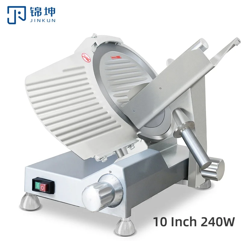 

250mm 10 Inch 240W Semi-Automatic Electric Frozen Meat Slicer Full Aluminum New Meat Slicing Machine For Restaurant Retail Home