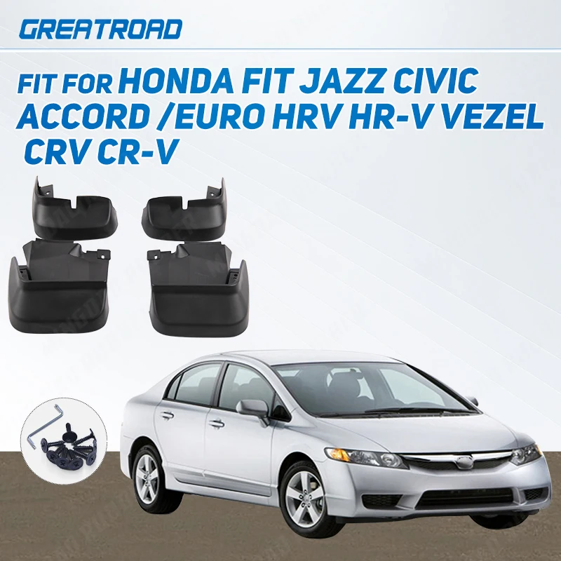 Car Mud Flaps For Honda FIT Jazz Civic Accord / EURO HRV HR-V VEZEL CRV CR-V Mudflaps Splash Guards Mud Flap Mudguards