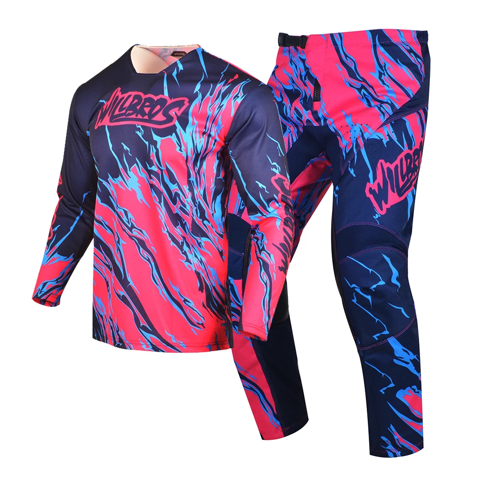 Enduro Suit BMX Mx DH Creo Teal Motocross Jersey Pants Combo Outfit Gear Set ATV Dirt Bike kit estate traspirante colorato