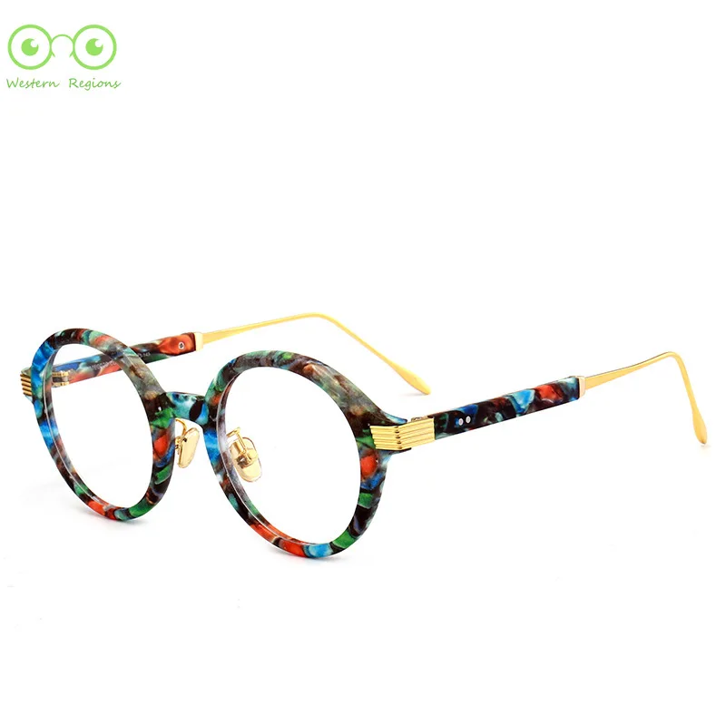 

Fashion Japanese colored men and women glasses frame trendy retro ultra light and exquisite round face outdoor myopia frame