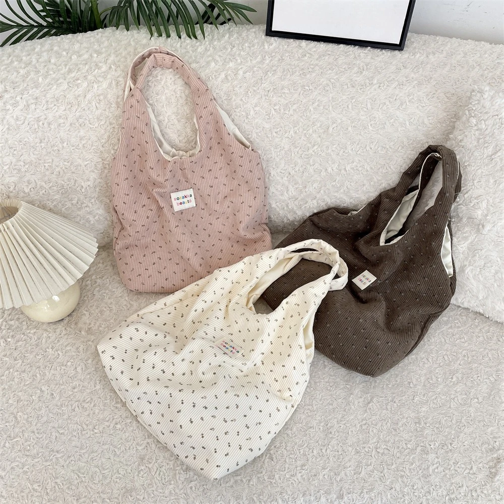 الكورية المرأة الخريف والشتاء سروال قصير حقيبة كتف حقيبة تسوق كتب حمل الإناث حقيبة يد صديقة للبيئة قابلة لإعادة الاستخدام البقالة المتسوق المحفظة #1