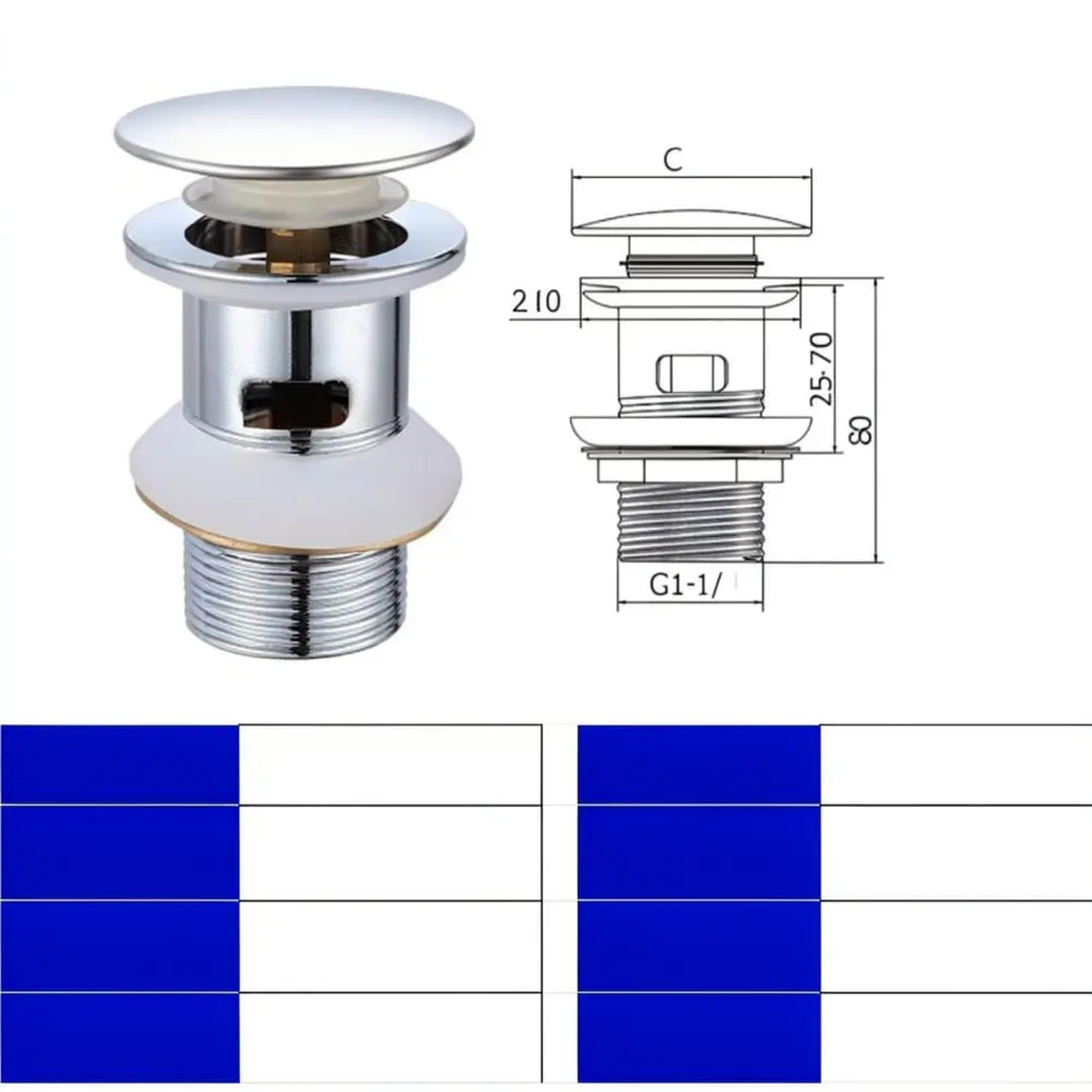 Universal Bathroom Basin Sink Pop Up Drain Stopper Stainless Steel 1 1 4 Inch Overflow Waste Filter Strainer Modern Tool