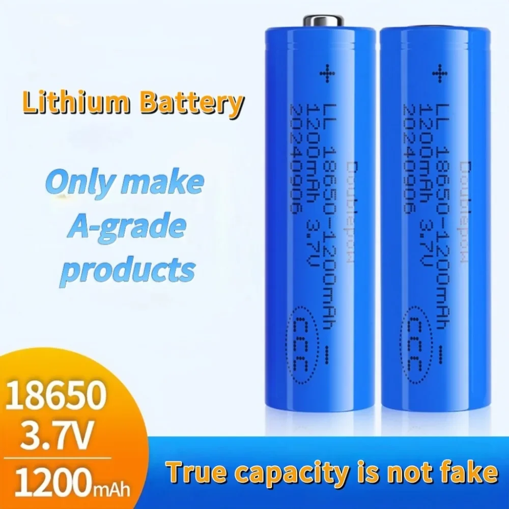 8PCS 18650 แบตเตอรี่ 3.7V 1200mAh 18650 แบตเตอรี่ลิเธียมสําหรับไฟฉายการตรวจสอบอุปกรณ์ออกซิเจนปั๊ม Vape