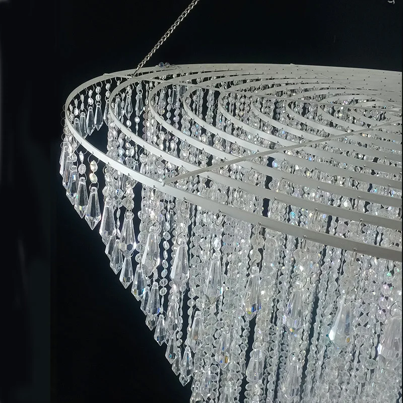 Light Luxury Branch Shaped Acrylic Bead Pendant Light, Wedding Decoration, Iron Bead Curtain Scene, Romantic Light Accessories