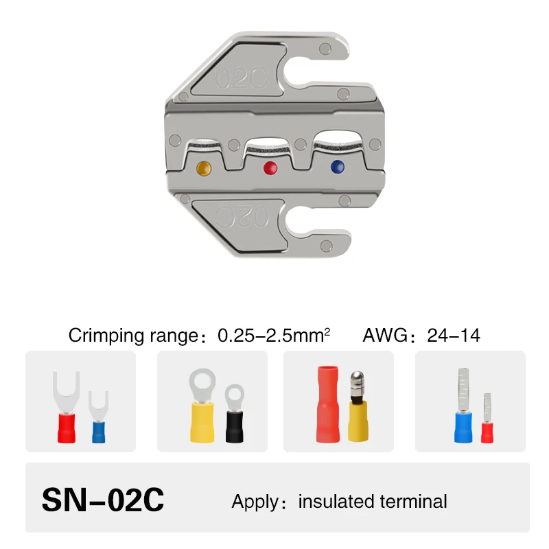 Crimpzange, Crimpbacken-Set, 4mm Schlitzbacken, SN-48BS/58B/02C/2546B/2549/06/X6/06WF/03H, zum Crimpen von Anschlussklemmen verwendet
