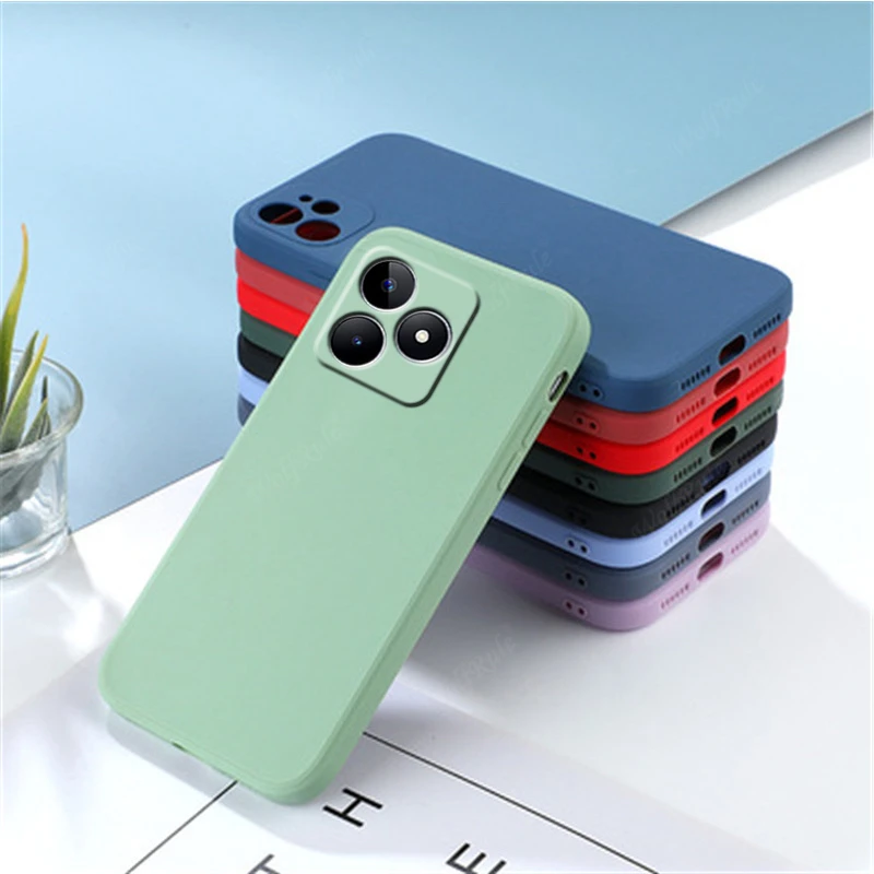 

For Cover OPPO Realme C53 Case For OPPO Realme C53 Capas Luxury Liquid Silicone Candy Color TPU Soft Cover For Realme C53 Fundas