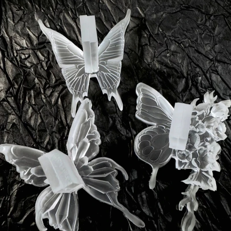 Vlinder Nagel Display Stand Diy Siliconen Mal 3D Carving Stempelplaten Voor Tip Houder Nagel Praktijk Stand Kunstnagels Tips