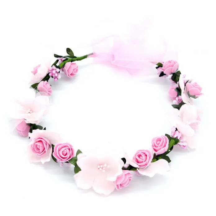 Cinta Bohemia coreana elegante para mujer, Tiaras de flores, joyería para el cabello, diademas para la cabeza, tocado, accesorios para el cabello de boda para novia