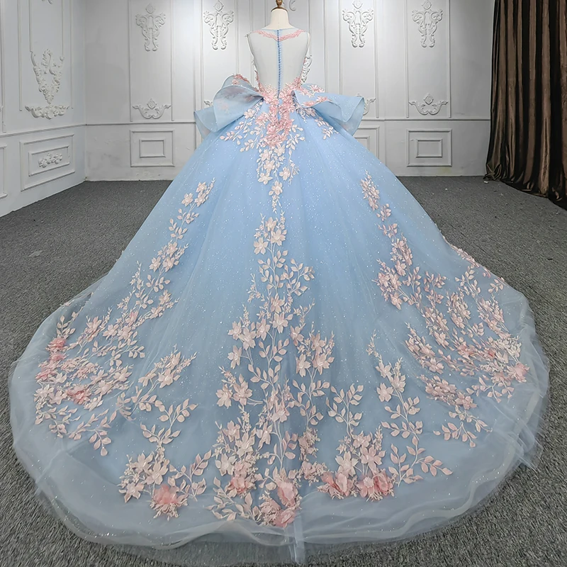 Vestido romántico de princesa para quinceañeras con estampado floral y bonito vestido de fiesta cansado Avondjurken