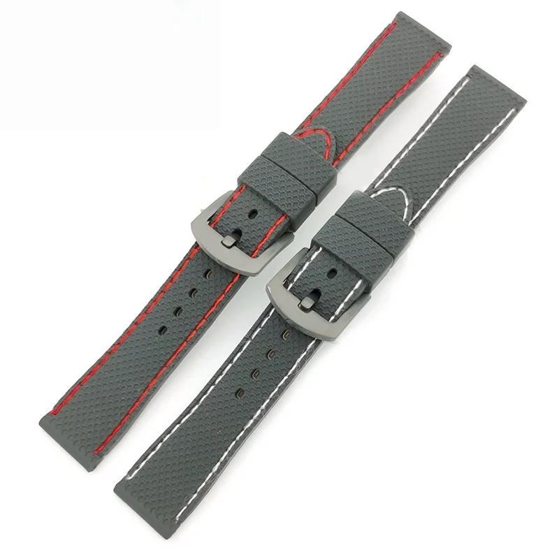 20/22/24mm 범용 시계 스트랩 스포츠 방수 팔찌 SEIKO Tissot Huawei IWC Samsung 용 그리드 무늬 시계 밴드