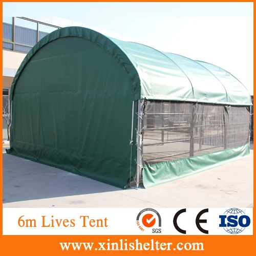Heavy   Steel Metal Frame PVC Coated Animal Tent Outdoor Cattle Livestock Farming Shelter Waterproof PVC Fabric Cover