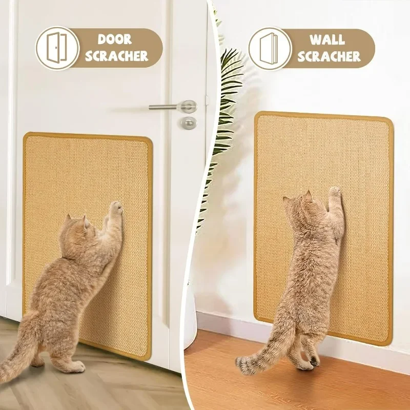 3/1PCS Natural Sisal Cat Scratcher Mat Cat Scratch Mats Cat Floor Scratching Pad Rug Protection Couch and Carpets Dog Supplies - Image 3