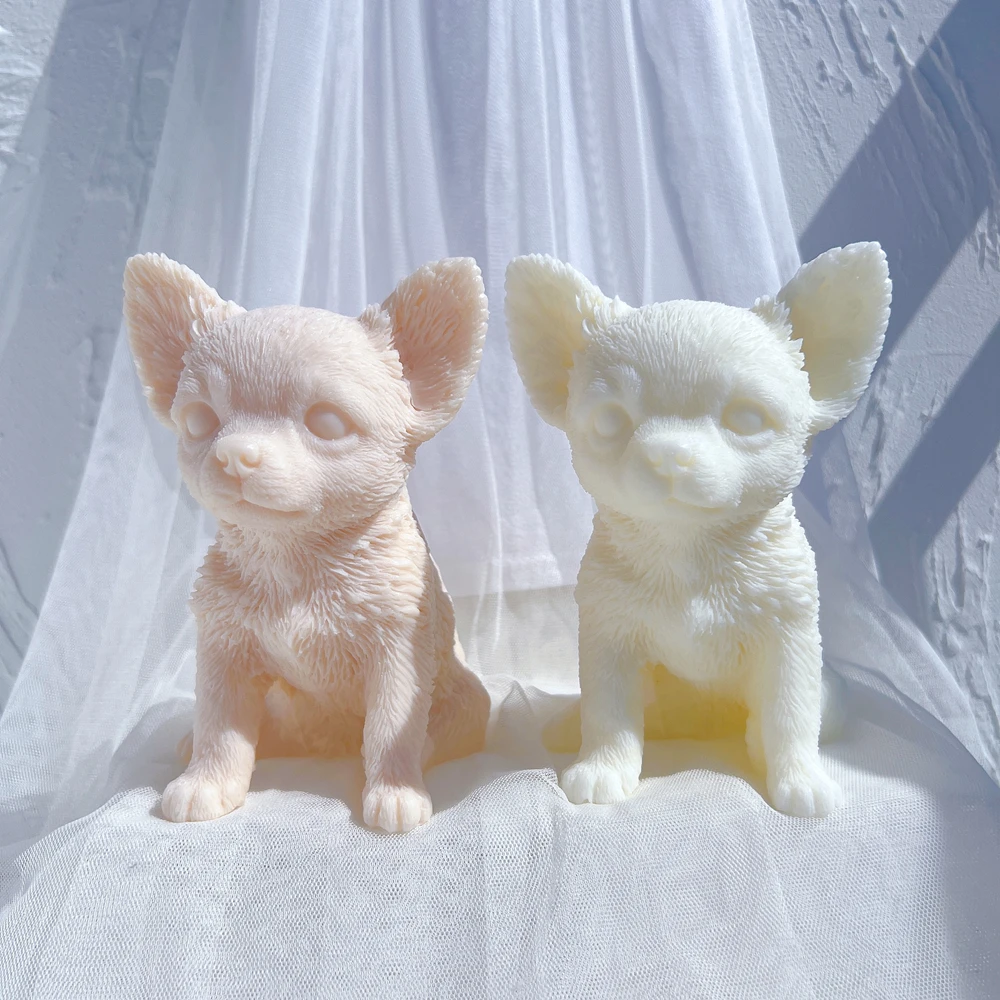 Chihuahua Puppy Candle Mold Animal Puppies Soy Wax Silicone Mould Dog Lover Home Decor