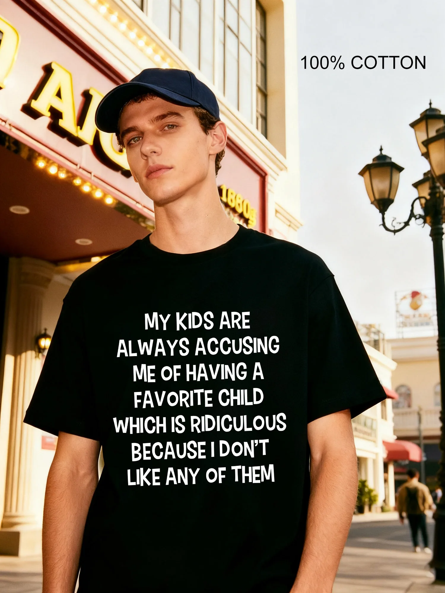 

Favorite Child Humor Men's T-Shirts Casual Design Crew Neck T-Shirt 180g Street 100% Cotton