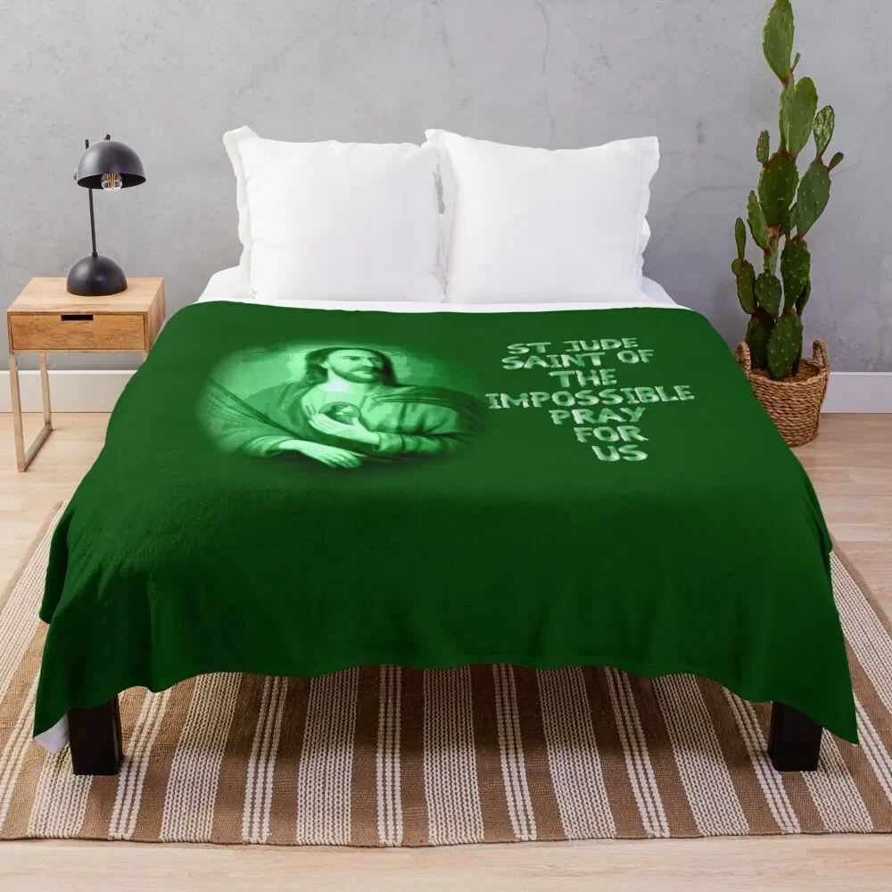 

St Jude Thadeus Apostle - Saint of the Impossible Throw Blanket Breathable Lightweight Blanket for Adults Kids