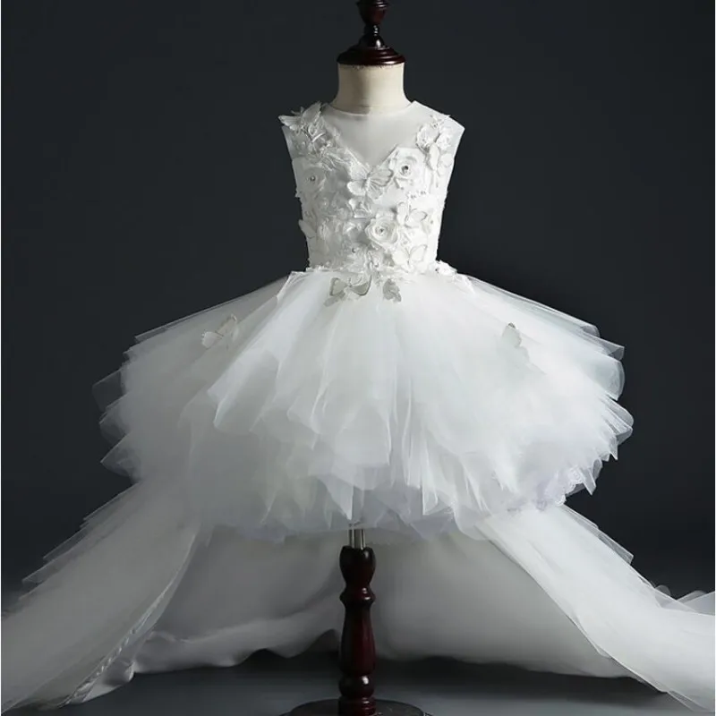 Infant Girls First Baptism Dress Toddler Kids Wedding Dresses Baby 0-6 Years Birthday Party Dresses Outfits Children Clothing