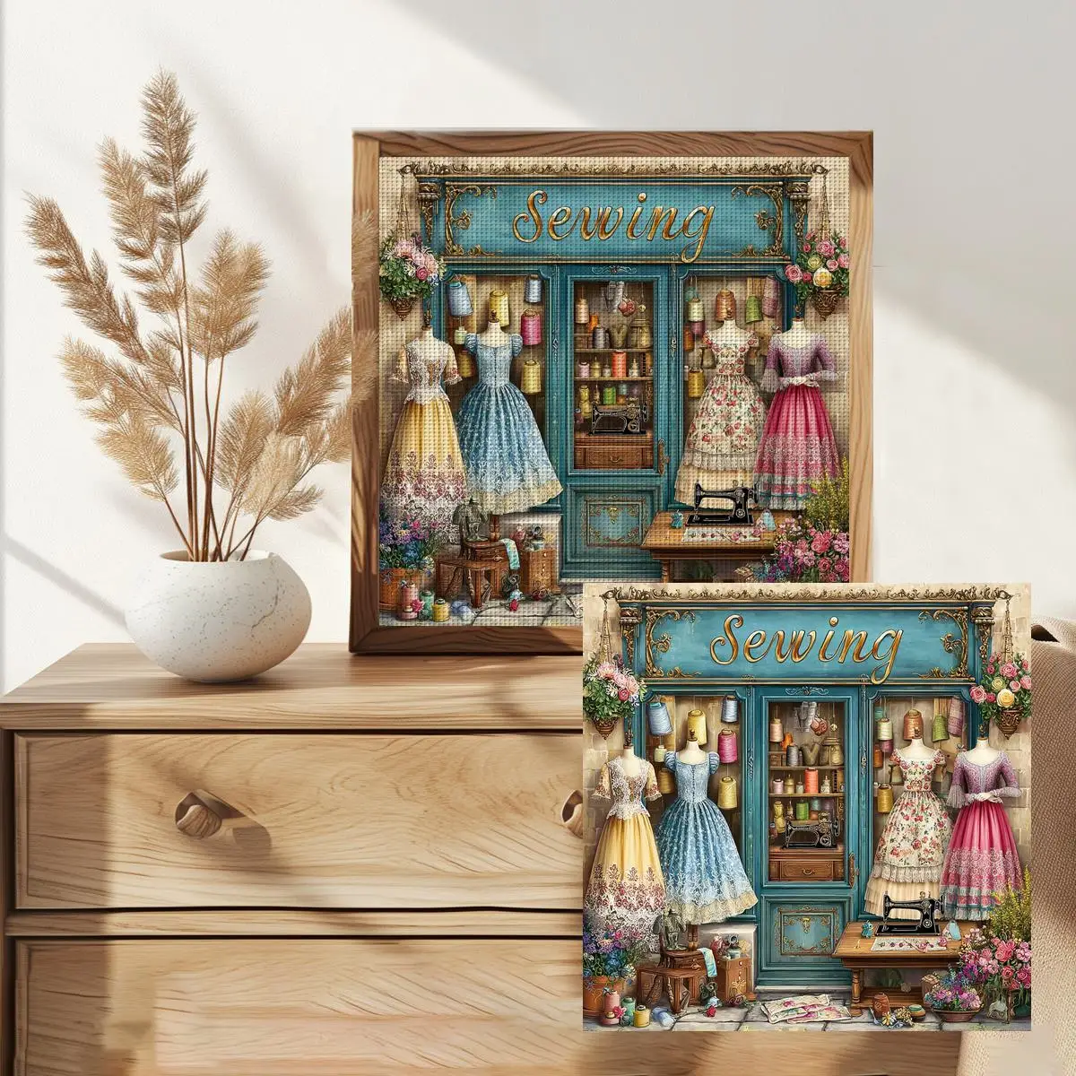 1 Stück 30x30 cm/11,8 Zoll Stickerei-Set, gestempeltes Kreuzstich-Set, DIY-Set 11/14/16CT, DIY-Stickerei-Set, DIY-Kreuzstich-Set – Detail 2