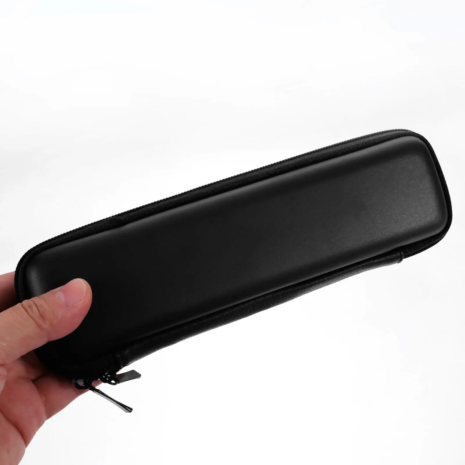 Black Pencil Case Eva Hard Shell 20x6x3.5cm for Stylus Pens Pencils Fountain Pens Small Accessories Mesh Pocket Elastic Strap