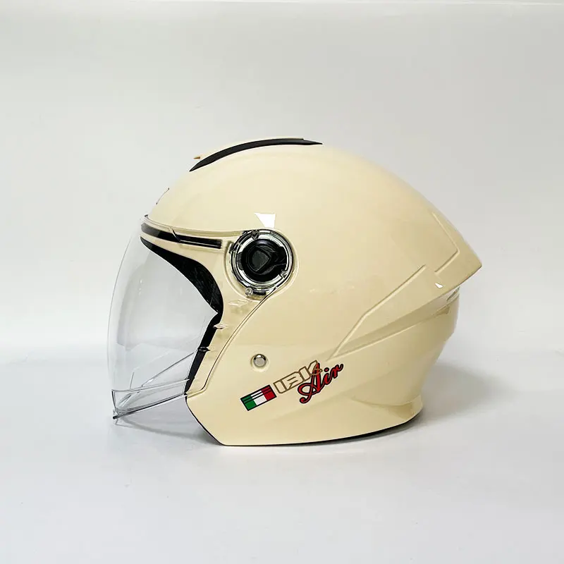 Electric motorcycle four seasons universal three-quarters helmet for men and women summer battery half helmet.