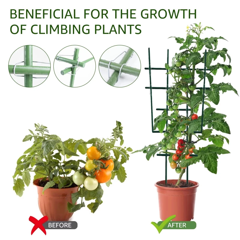 20pcs Plant Trellis Connecting Buckles Pipe Support Bamboo Pole Fixing Clip Plant Vine Climbing Pole Connector Steel Wire Buckle