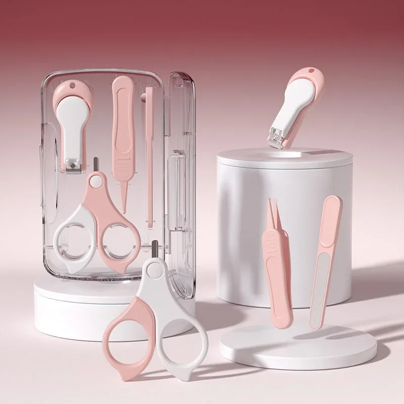 أدوات الرعاية الصحية للأطفال للسفر ، مجموعة العناية بالأظافر ، آلة تشذيب أصابع الرضع ، مقصات ، مقصات أظافر ، صندوق تخزين ، جديد ، 4 ومناسب #2