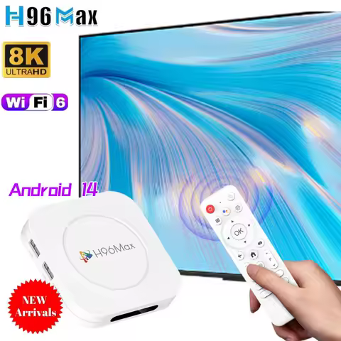 H96Max H618 Plus Smart TV Box Android 14 128-16GB Android 14.0 TV BOX 8K WIFI6 BT5.4 Google Voice Play Games Player Top TV Box